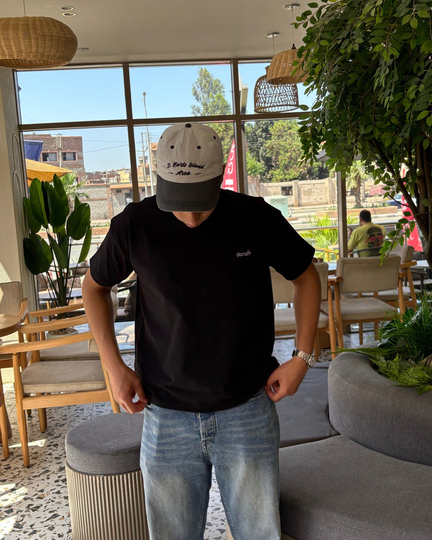 Black Graphic Embroidered Street Tee