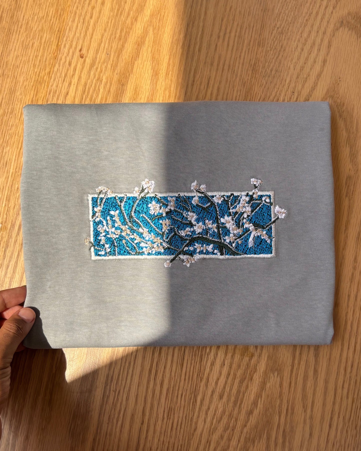 Grey Washed Embroidered Scenic Tee