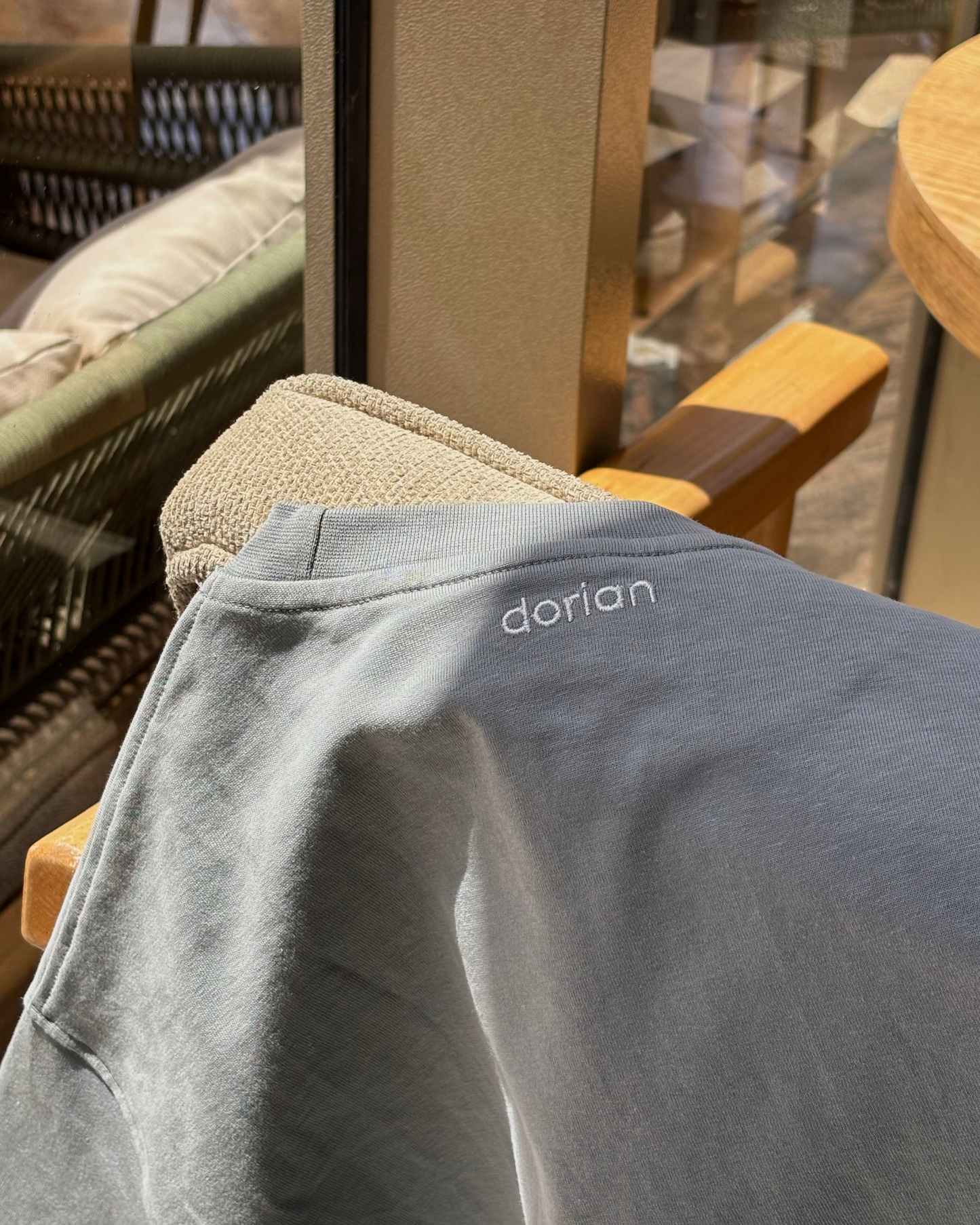 Grey Washed Embroidered Scenic Tee