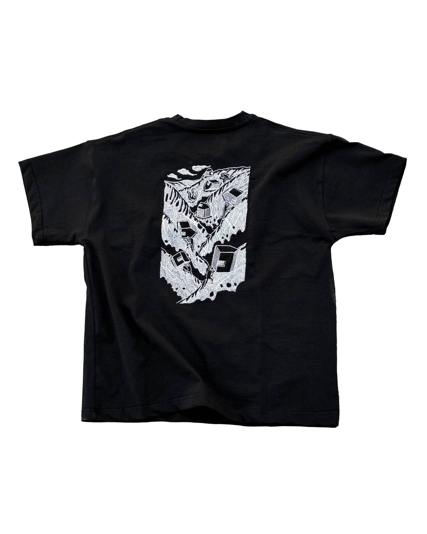 Black Graphic Embroidered Street Tee