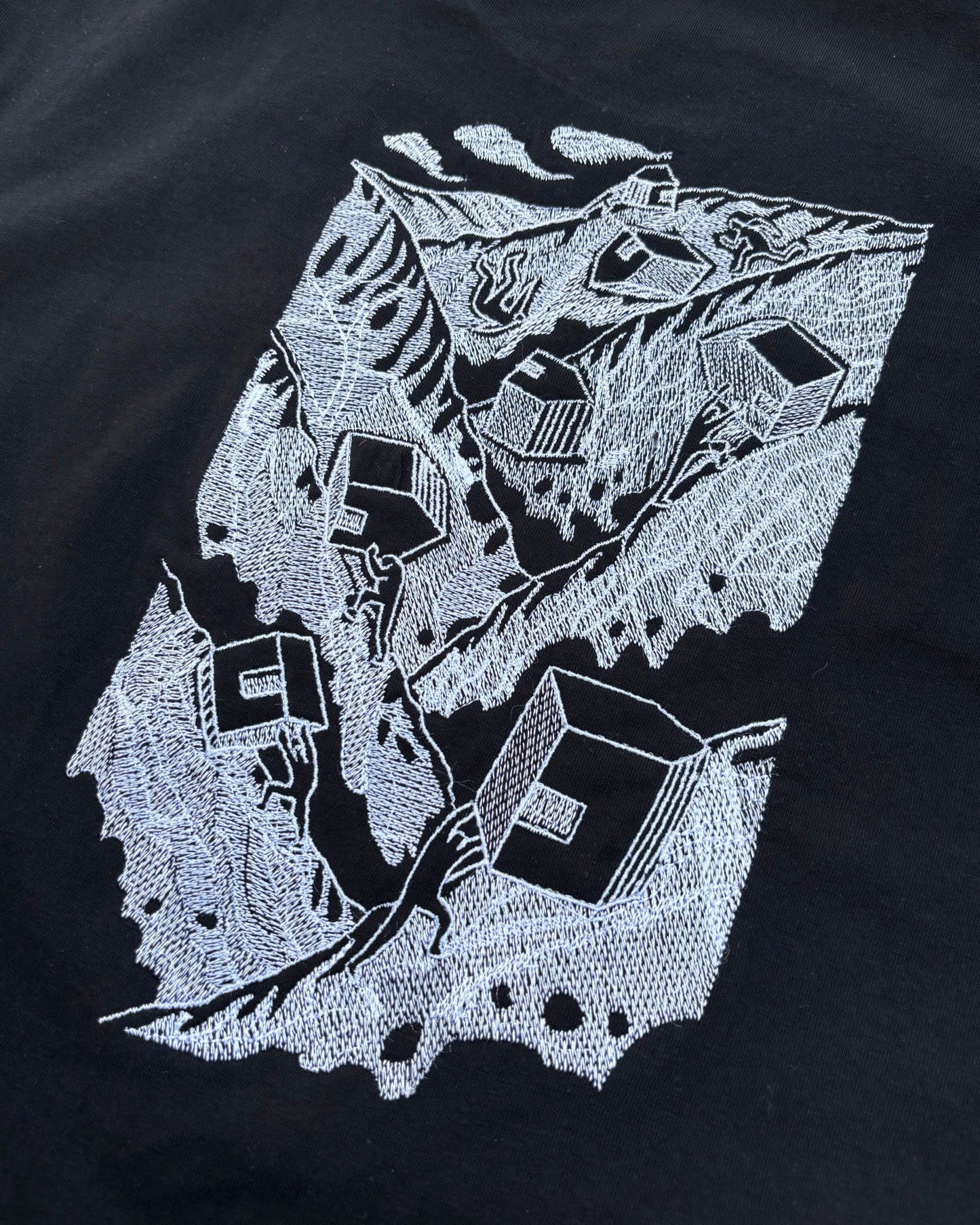 Black Graphic Embroidered Street Tee