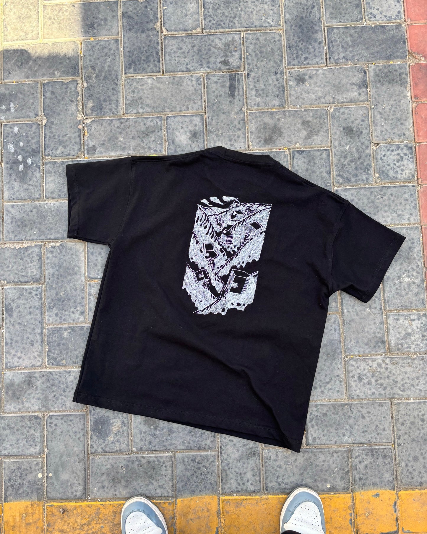 Black Graphic Embroidered Street Tee